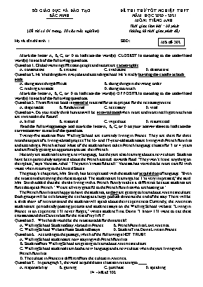 Đề thi thử Tốt nghiệp THPT môn Tiếng Anh - Mã đề 302 - Năm học 2020-2021 - Sở giáo dục và đào tạo Bắc Ninh (Có đáp án)